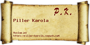 Piller Karola névjegykártya